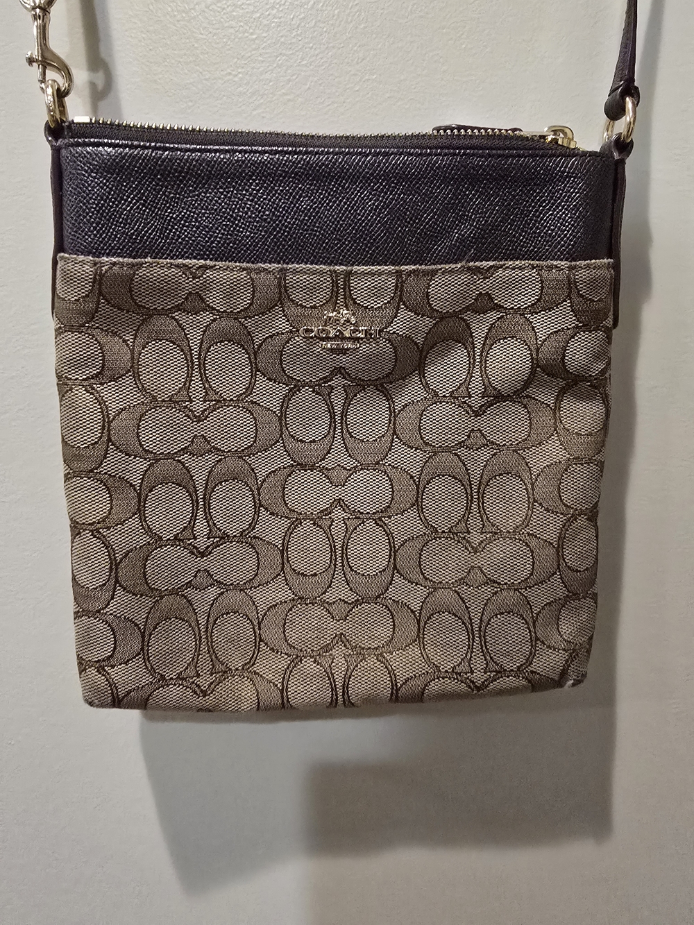 Coach Signature Crossbody Bag in Brown and Dark Brown